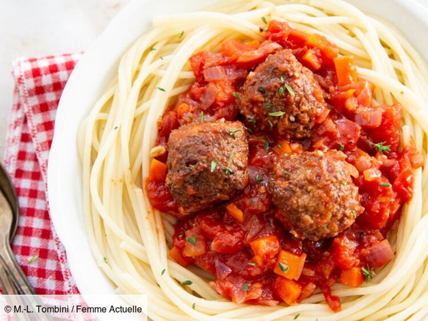 Spaghetti sauce tomate + viande